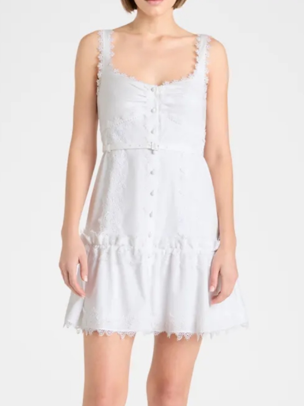 Aziza Embellished Button-Front Mini Dress - Picture 2 of 6